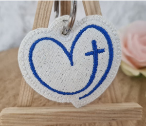 Stickdatei - ITH Anhänger Herz Kreuz